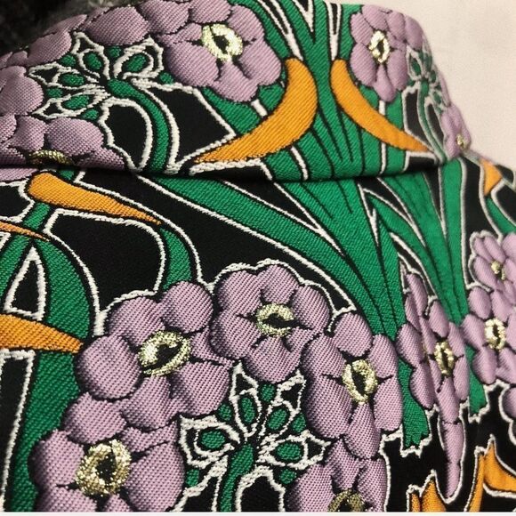 ASOS  ~ Lilac Green Gold Floral Jacquard "Trinny" Coat - Picture 6 of 17